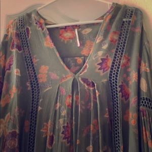 Free People Floral flowery top